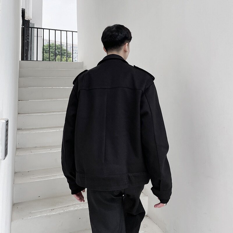 潮流加厚毛呢翻领外套个性休闲百搭上衣7705P135,男装夹克,电商A246