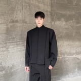 新中式重工艺包扣立领长袖男女衬衣阔腿长裤套装风禅意5222P265，男装衬衫，电商A246