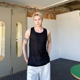 夏季个性轻薄半透圆领男背心潮流痞帅无袖坎肩内搭2552P55，男装背心/马甲，电商A246