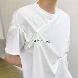 潮流机能风圆领短袖按扣可调节多种穿法时尚休闲T恤2398-P65，男装T恤，电商A246