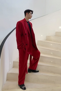 早春网红走秀款飘带时髦气质长款西服外套A261-3914-P135图片