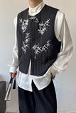 潮流原创新中式刺绣男女百搭禅意风马甲复古夹棉坎肩5218P110，男装背心/马甲，电商A246