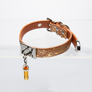 小众设计感蛇皮choker项圈蛇纹皮水晶子弹挂坠项链定制刻字女m
