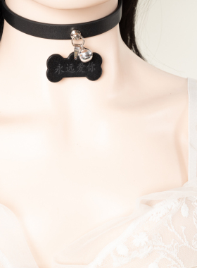 真皮choker会响铃铛定制刻字