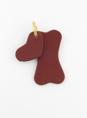 皮吊牌骨头爱心 真皮配饰