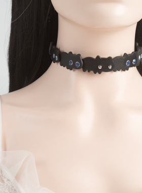 小猫开火车 项圈定制刻字女m 真皮k9