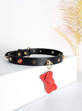 日常颈带项圈金属吊牌爱心小骨头K9手工定制