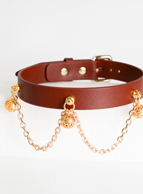 2.0宽镂空铃铛会响波浪项链