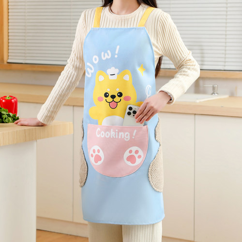 卡通可爱无袖围裙2026新款女家用厨房防水防油防污做饭工作服罩衣