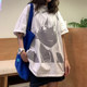 潮款 男女衣服风印花日系卡通动漫情侣复古T恤宽松国潮潮牌短袖