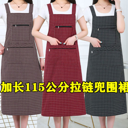 纯棉拉链兜特长115公分无袖围裙