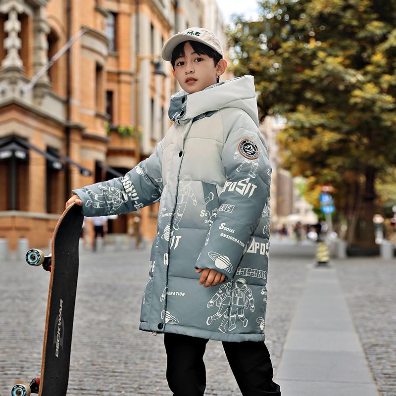 男童中长款加厚羽绒服