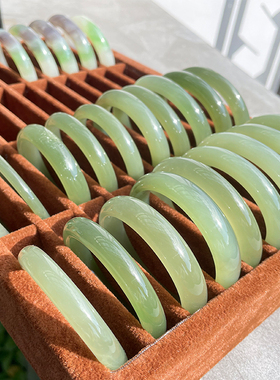 『君子如玉』天然和田玉青海翠青晴水湖水绿手镯直播专拍私拍无效