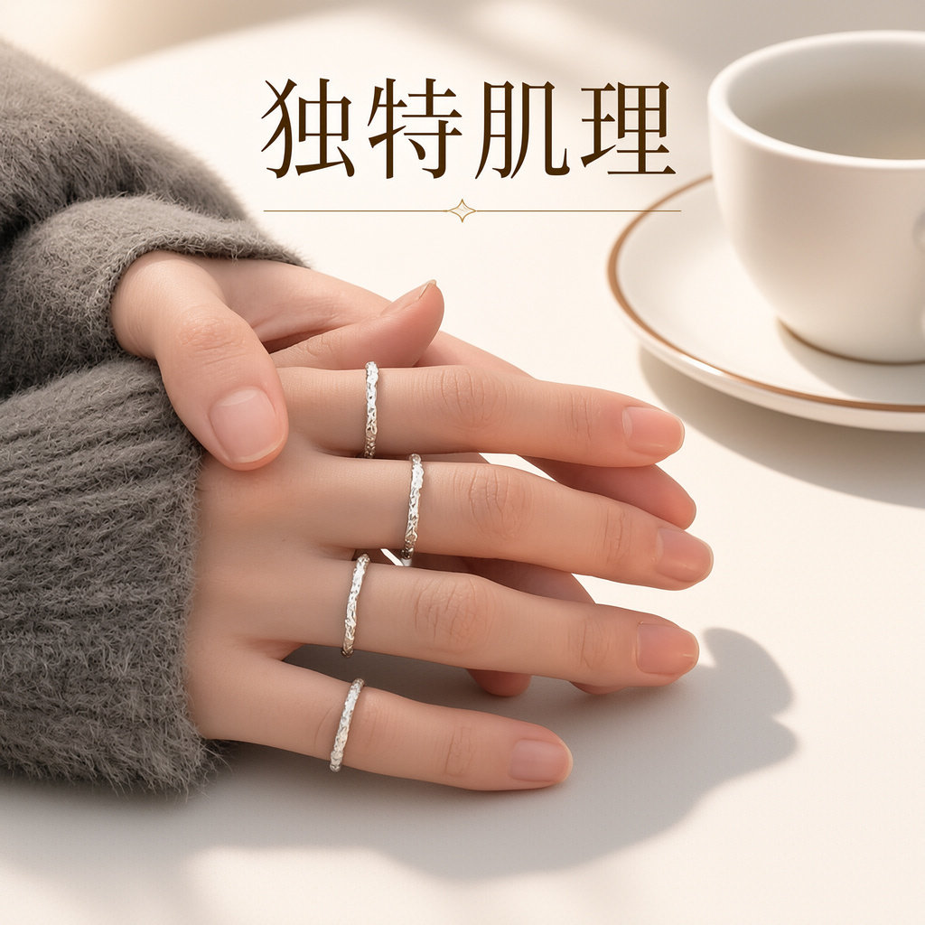 韩版细圈银个性开口戒指女指环简戒指/指环