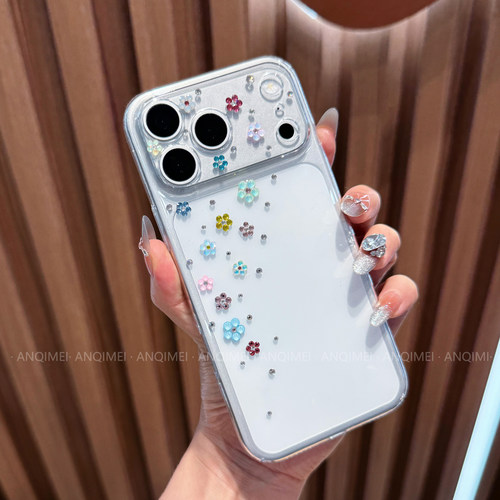 OPPOReno16Pro水钻手机壳小清新女款reno15带钻石闪14全包摄像头13防摔12镶钻Findx9轻奢X8创意X7透明11网红+