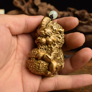 黄铜实心招财貔貅手把件文玩工艺品天禄挂件饰品随身把玩收藏礼品