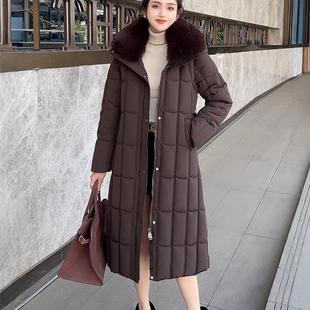 2025可拆袖羽绒棉服女韩国东大门秋冬新款大毛领长款棉衣棉袄外套