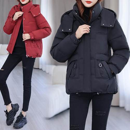 羽绒棉服女2025新款韩版短款棉衣帽子可拆卸加厚保暖时尚洋气棉袄