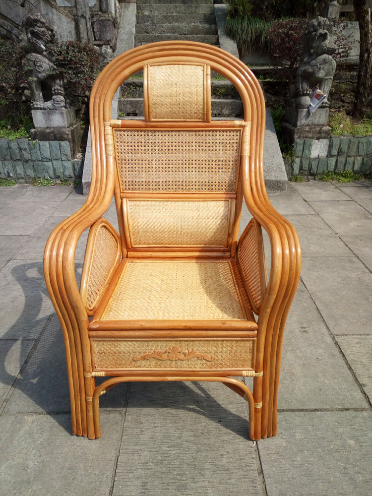 老板椅大腰枕椅高靠背真藤扶手成人休闲椅办公椅老人藤椅纯手工