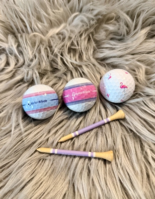 现货泰勒梅Taylormade火烈鸟vs蓝粉色摆线球限量版高尔夫球全新球