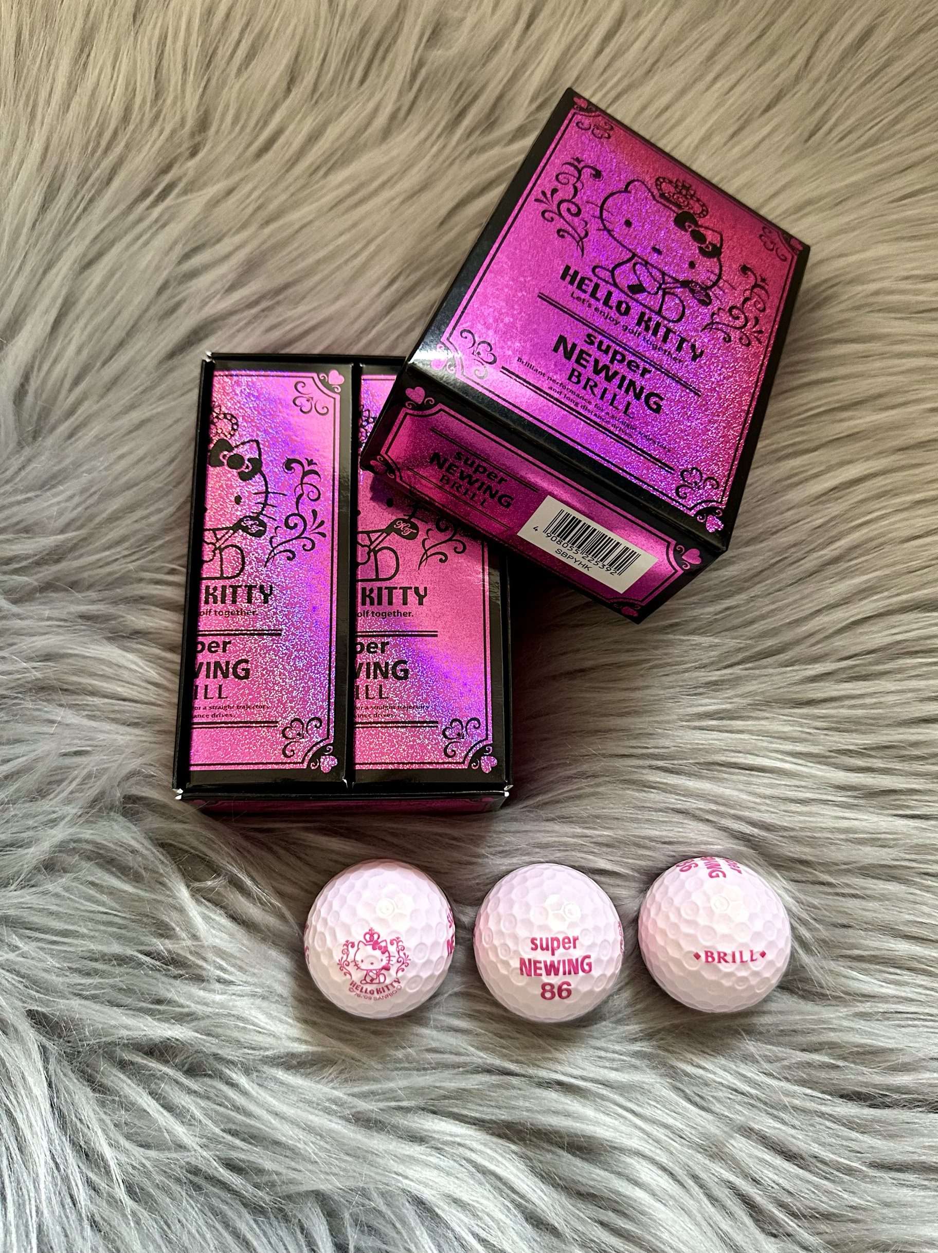 现货日本进口hello Kitty三层球软弹远距高尔夫球限量版全新新球