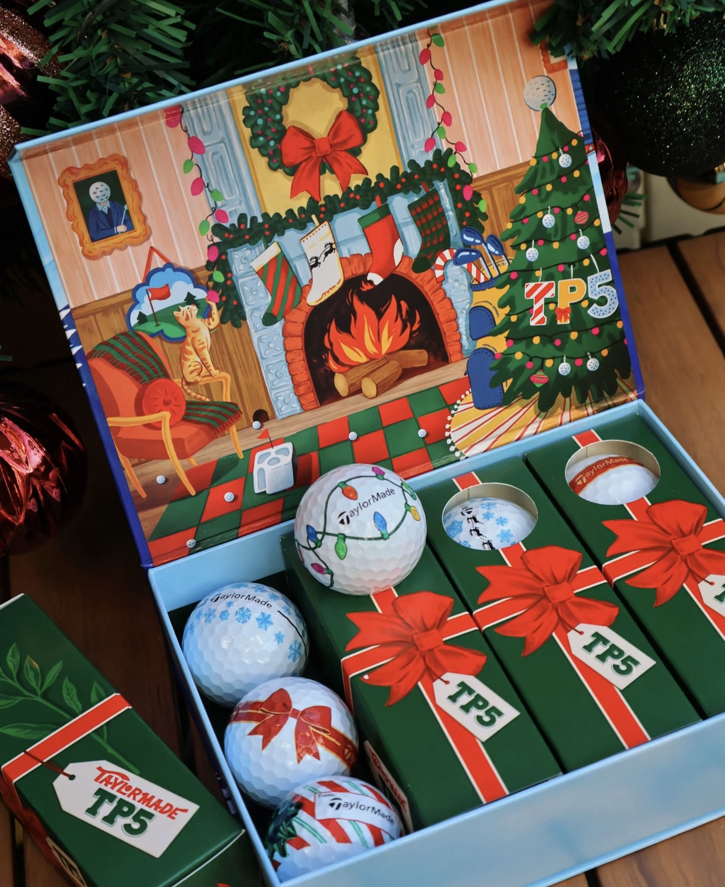 现货泰勒梅Taylormade 2024圣诞节蝴蝶结节日限量版高尔夫球新球