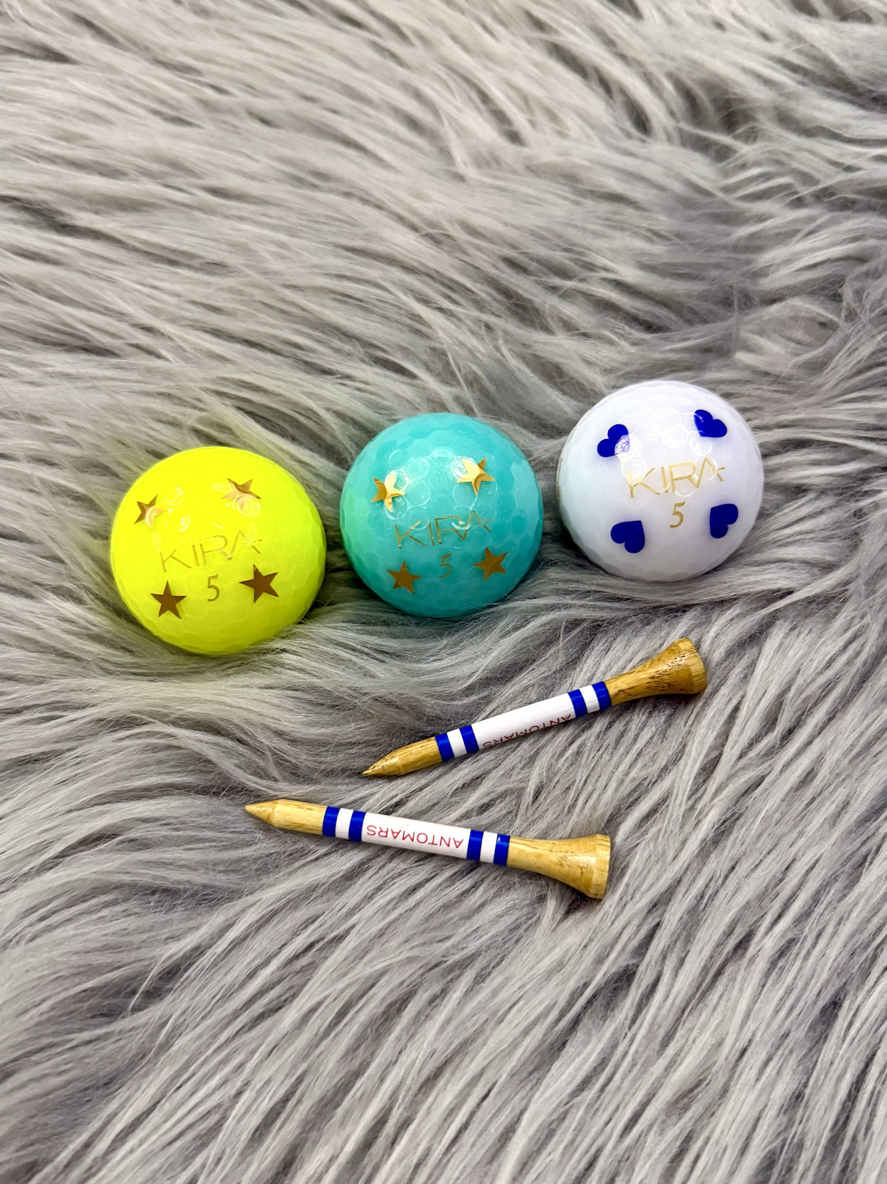 现货日本进口Kira三彩色星星爱心钻石切面限量版高尔夫球全新新球