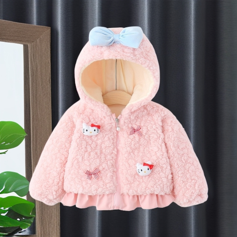 女宝宝外套毛毛衣加绒婴儿外出服