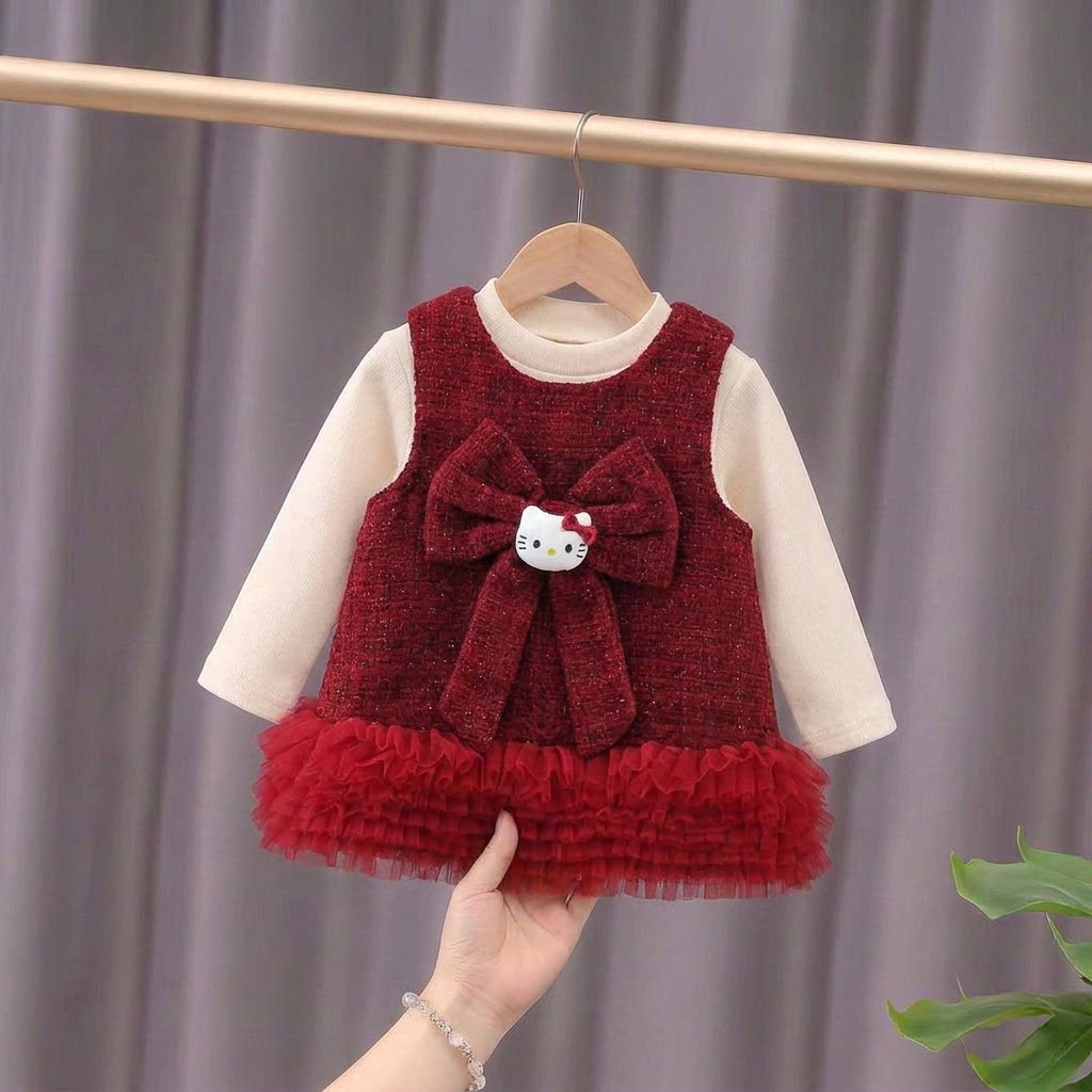 周岁礼服女宝公主裙生日宴一2到3岁半秋冬装婴儿抓周衣服女童裙子