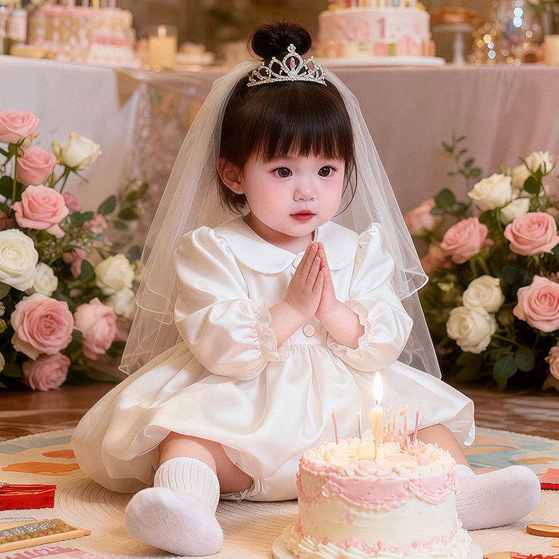 女宝宝周岁生日公主礼服连衣裙