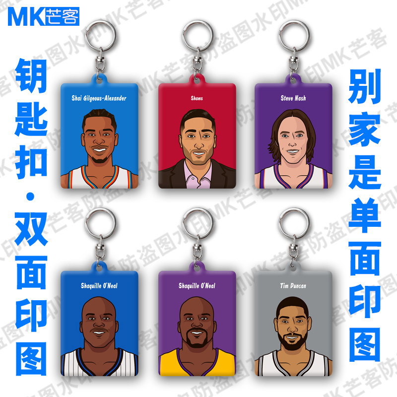 伦纳德 东契奇手机链背书包包挂件湖人詹姆斯 库里钥匙扣挂饰牌扣