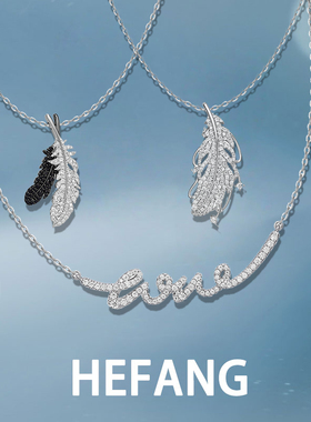 何方HEFANG飞羽长项链羽毛锁骨链