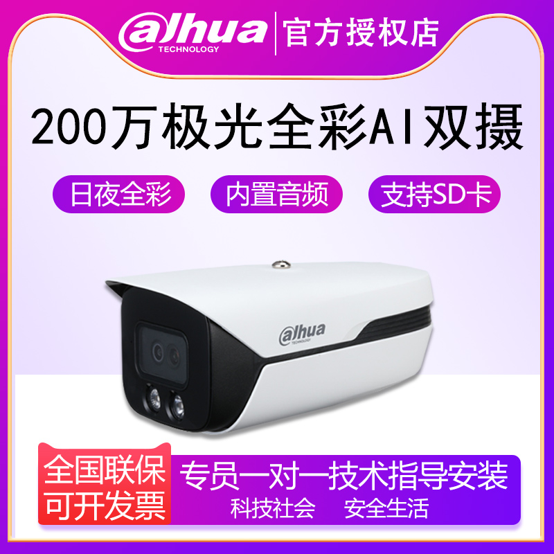 大华200万极光ai双摄poe全彩监控