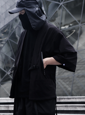 WHYWORKS赛博朋克暗黑忍者机能道袍夹克日式和服外套潮牌techwear
