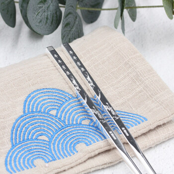 良平 足银999银筷子 足银家用实用空心光面龙凤福字雪花银餐具