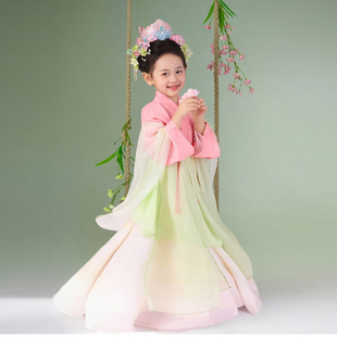 宋制儿童古装汉服女童唐装中国风超仙汉服古风演出服日常可穿春夏