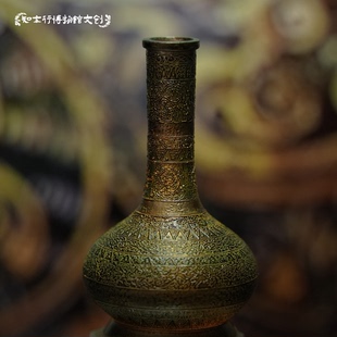 错金四神几何纹长颈铜壶立体冰箱贴树脂材质博物馆创意文创礼物