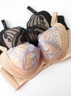 欧系列正品70B75A75C刺绣薄棉杯三排扣聚拢胸罩女内衣文胸OA23419