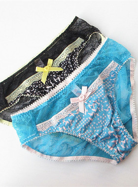 欧系列正品c-13-3-3-1印花蕾丝拼接透视三角裤女底裤内裤 RB13411