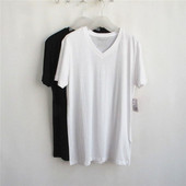 F21正品 夏纯色男T恤183568 纯棉V领短袖