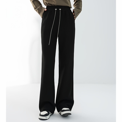 Mixblu麦斯兰专柜正品松紧腰加绒加厚直筒裤休闲裤女秋冬BXA25068