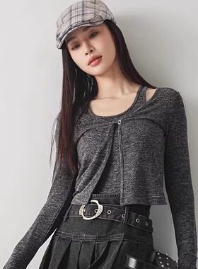 Mixblu麦斯兰专柜正品休闲假两件圆领长袖针织衫女春秋冬BW201031