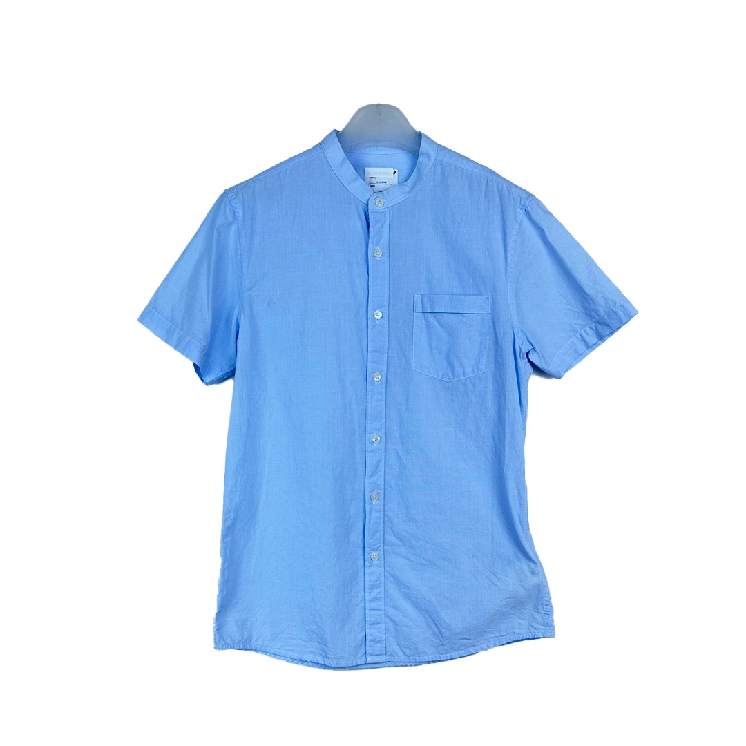 拉系列专柜正品百搭纯色翻领短袖男士衬衫夏50003484污渍瑕疵