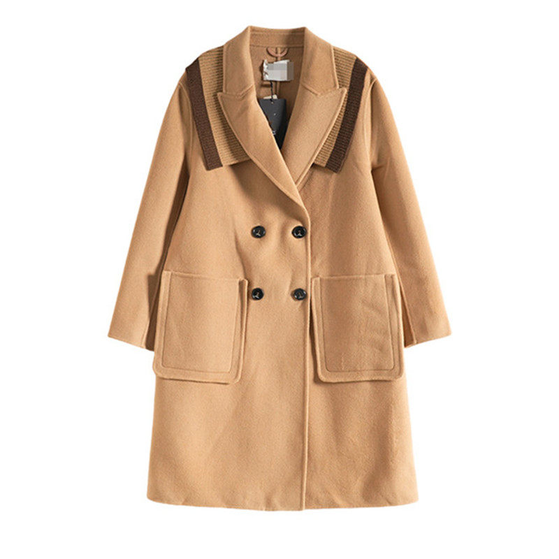 包邮Mixblu麦斯兰正品学院风西装领中长款毛呢大衣外套女BW122005