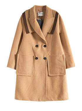 Mixblu麦斯兰专柜正品学院风西装领中长款毛呢大衣外套女BW122005