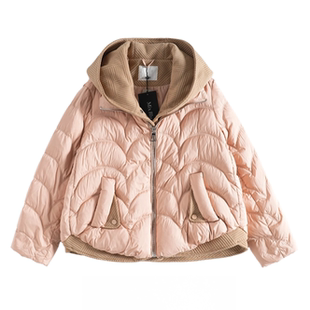 Mixblu麦斯兰专柜正品 清新纯色连帽宽松90绒羽绒服女秋冬BXA20001