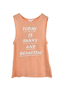 拉系列专柜正品休闲潮酷裂口露背直筒无袖T恤背心女夏7Y000095