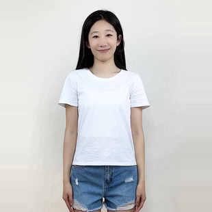 百搭打底圆领短袖 拉系列专柜正品 正肩白T恤女夏200B3004N 包邮