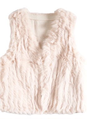 Mixblu麦斯兰专柜正品可爱时尚仿皮草长毛马甲女春秋冬WXC30925