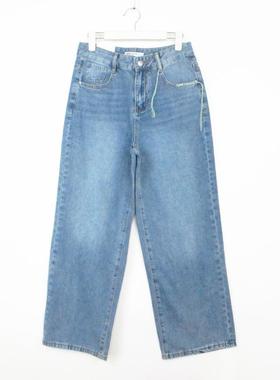 cache专柜正品百搭休闲显瘦高腰阔腿直筒春秋冬牛仔裤女7181001